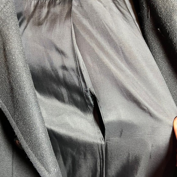 Kristen Blake Lambswool Shell Black Medium Length Button Coat Women’s Size 6 - Picture 8 of 9